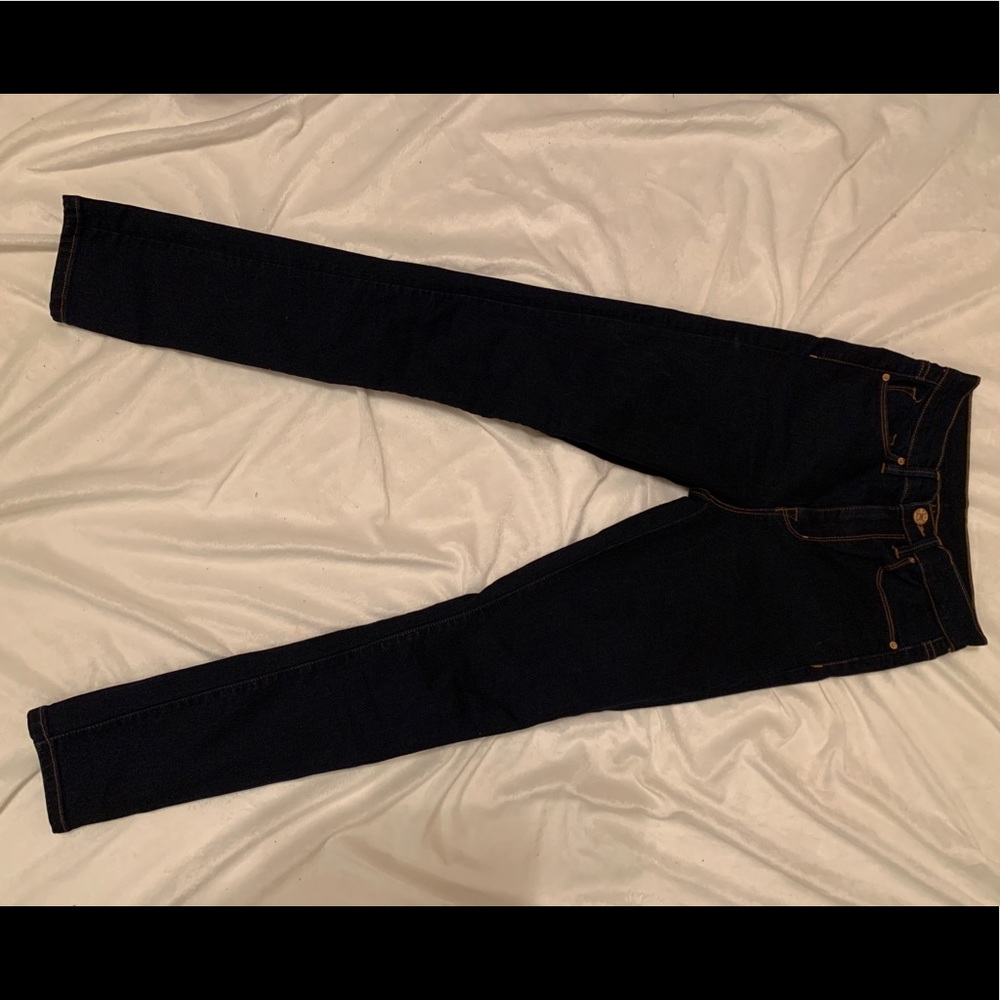 High rise denim skinny pants